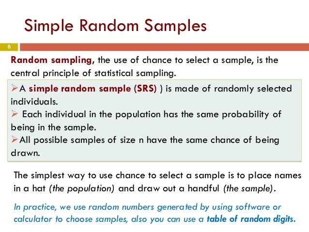 simple random sampling method example simple random sampling method example