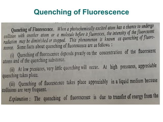 Quenching of Fluorescence
 