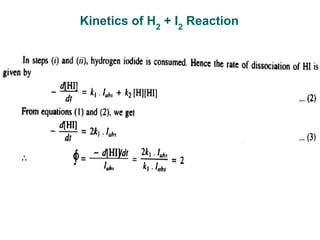 Kinetics of H2
+ I2
Reaction
 