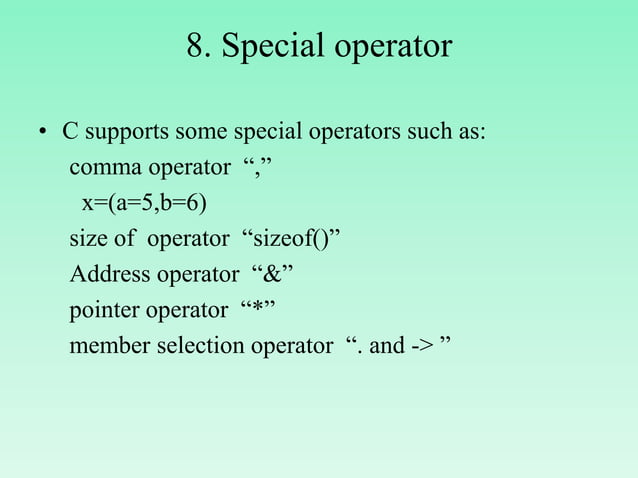 Operators and Expressions | PPTX