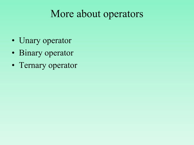 Operators and Expressions | PPTX