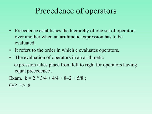 Operators and Expressions | PPTX