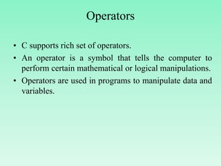 Operators and Expressions | PPT