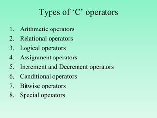 Operators and Expressions | PPT
