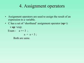 Operators and Expressions | PPT