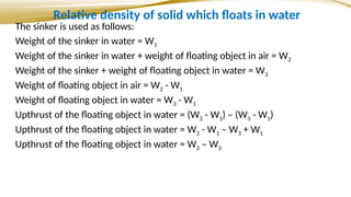 Sinker Method Density Chapter 3 - Sinking and Floating.pptx yes | PPTX