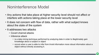 Non Interference Model CISSP - Chapter 3 - System security architecture | PPTX