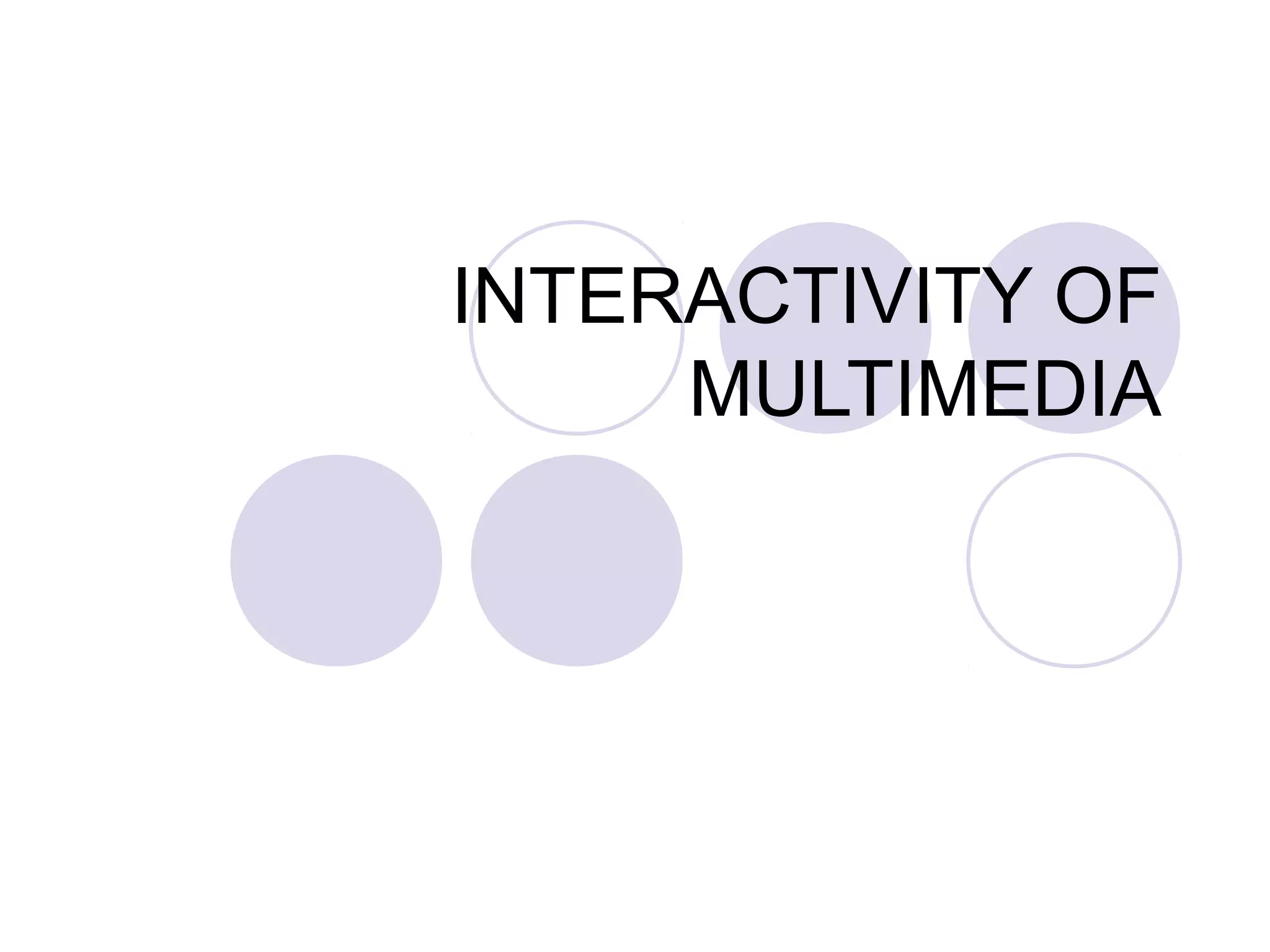 INTERACTIVITY OF
     MULTIMEDIA
 