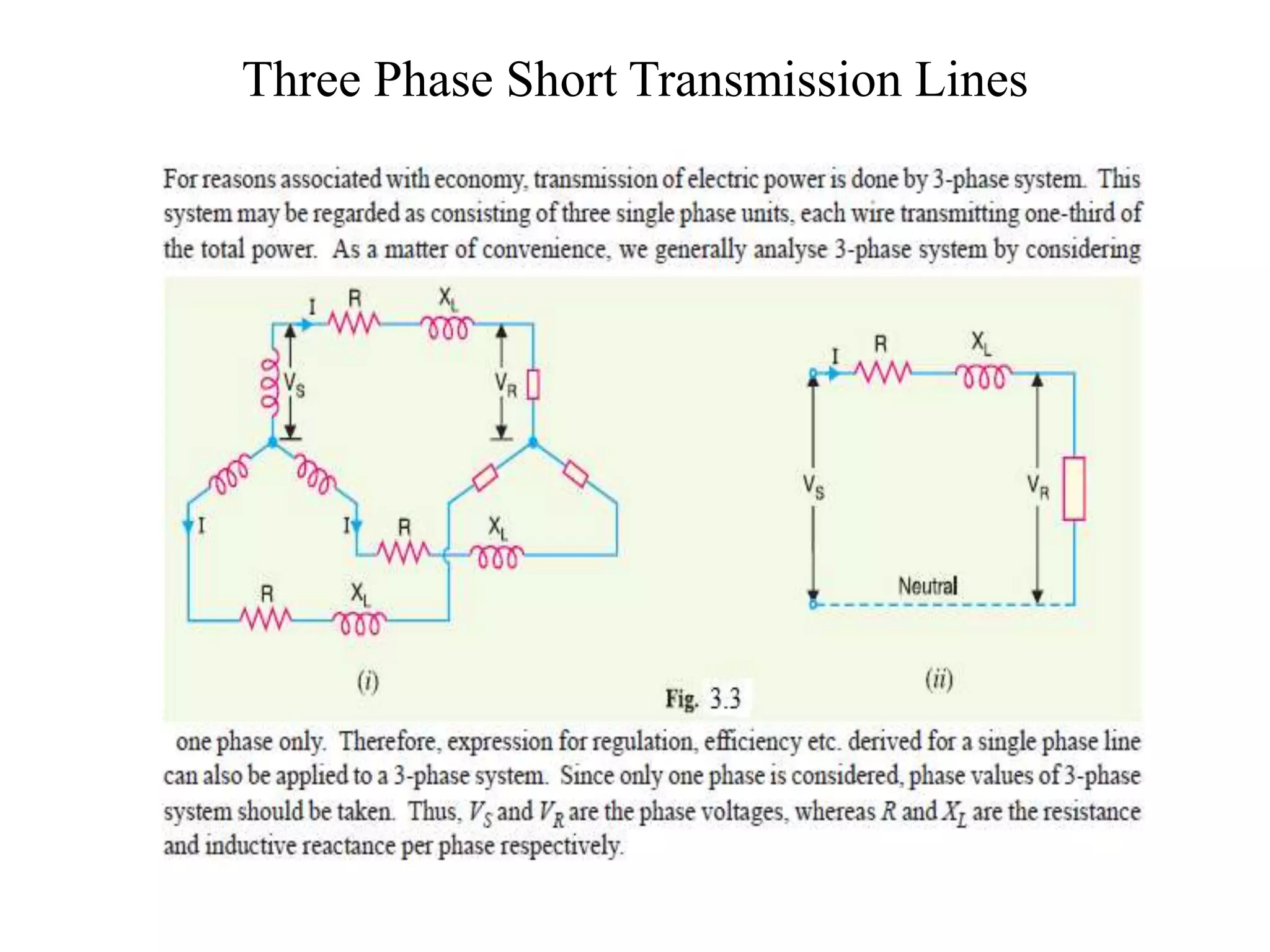 Three Phase Short Transmission Lines
 
