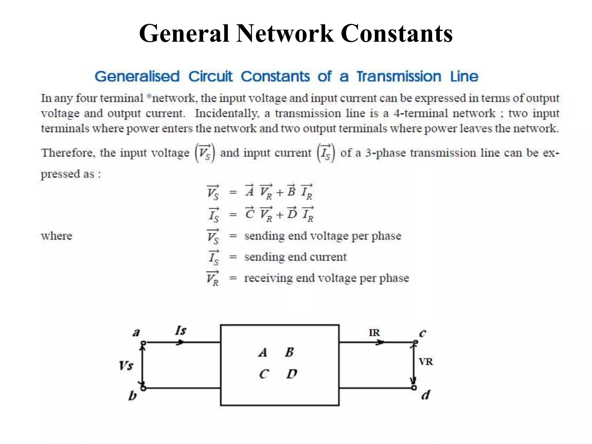 General Network Constants
 