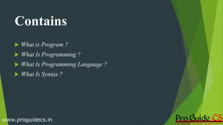 Chapter 3 what is programming | PPT