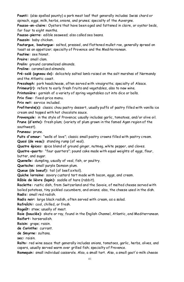 Chapter 30 glossary of culinary terms