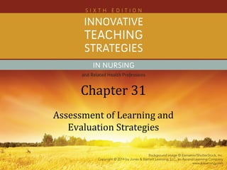 Chapter 31
Assessment of Learning and
Evaluation Strategies
 