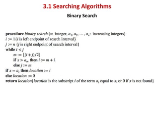3.1 Searching Algorithms
Binary Search
 