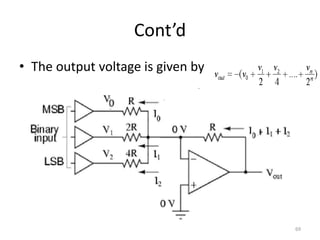 Cont’d
69
• The output voltage is given by
 