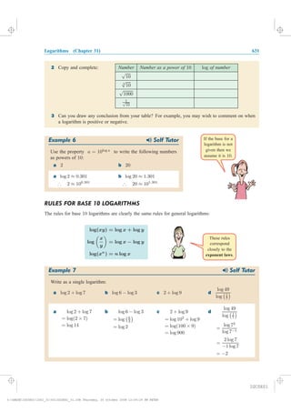 Using Logarithm Table Pdf Chapter 31 logarithms | PDF