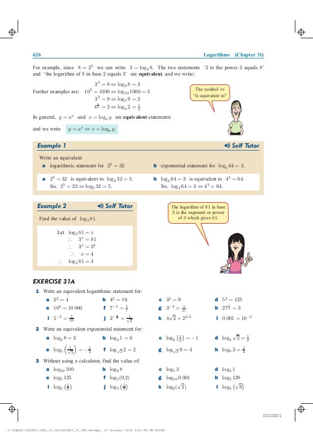Chapter 31 Logarithms