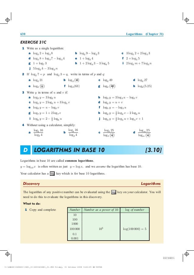 10 3/log2 Chapter 31 logarithms 10 3/log2 Chapter 31 logarithms