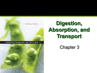 Digestion,Digestion,
Absorption, andAbsorption, and
TransportTransport
Chapter 3Chapter 3
 