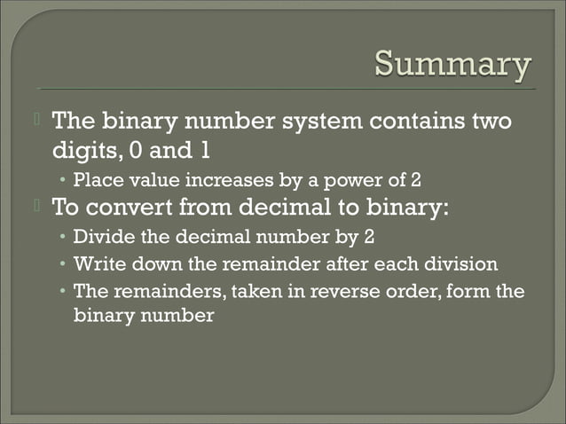 binary number system | PPT