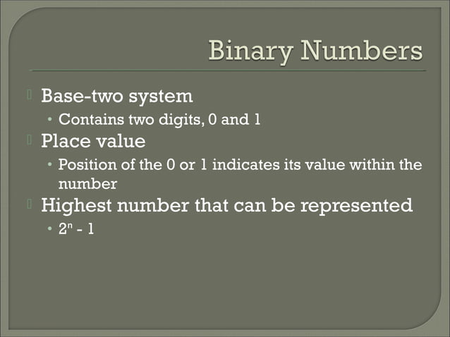 binary number system | PPT | Computing | Technology & Computing