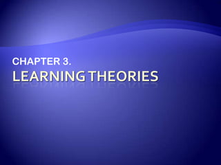 Learning theories CHAPTER 3.  