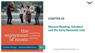 CHAPTER 33
Musical Reading: Schubert
and the Early Romantic Lied
Copyright © 2020 W. W. Norton & Co., Inc.
 