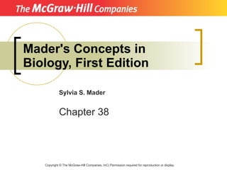 Mader's Concepts in Biology, First Edition Copyright  ©  The McGraw-Hill Companies, InC) Permission required for reproduction or display. Sylvia S. Mader Chapter 38 