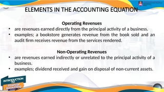 Operating Equation Comprehensive Guide to Accounting Equation and Classification | PPTX