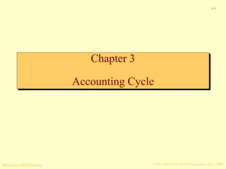 © The McGraw-Hill Companies, Inc., 2005
McGraw-Hill/Irwin
3-1
Chapter 3
Accounting Cycle
 
