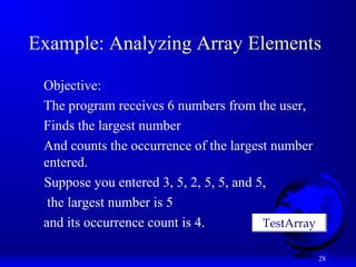 Chapter 3 Arrays in Java | PPT