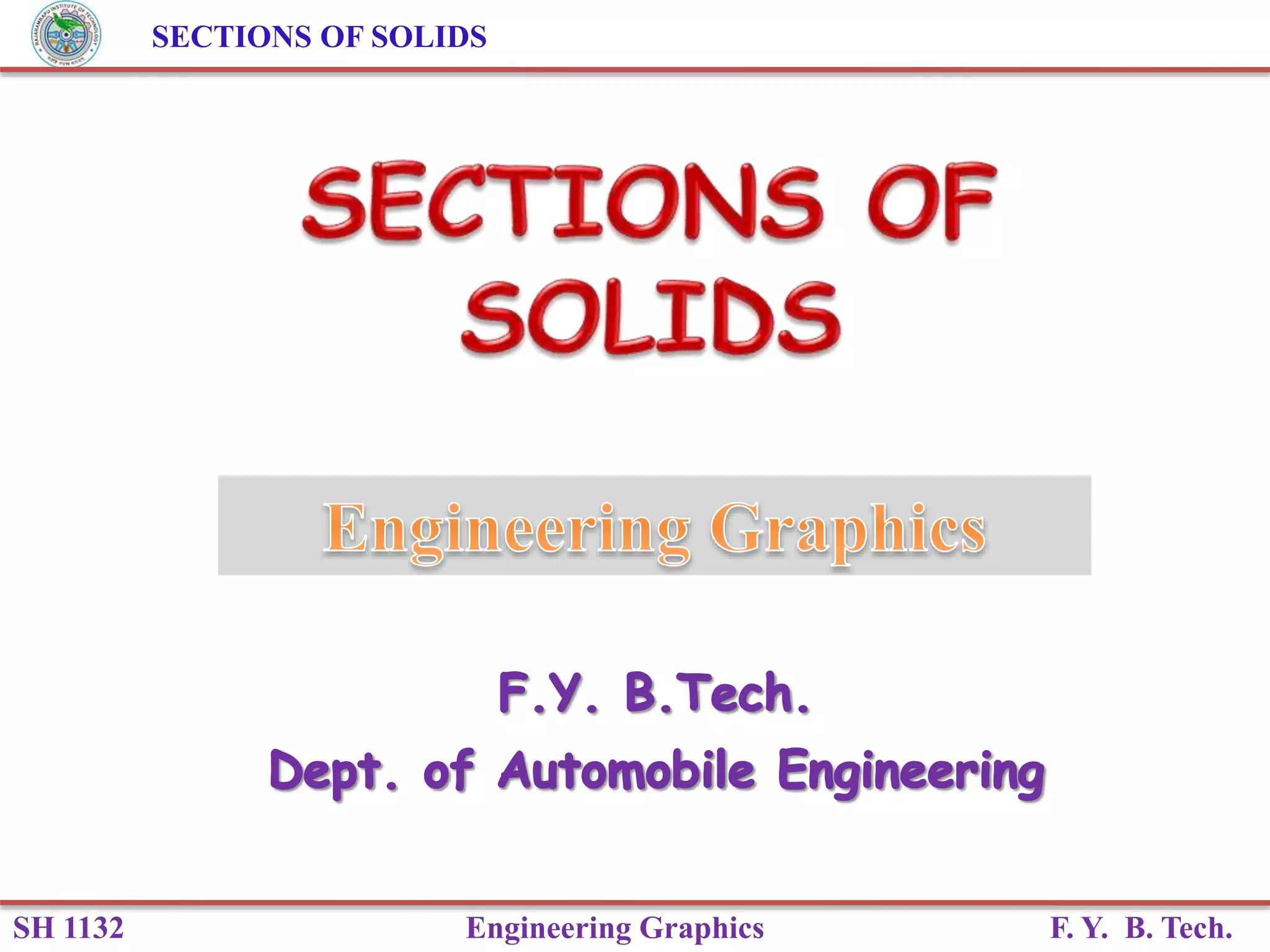 Sections of Solids | PPSX