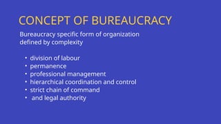 Chapter 3 bureaucracy public administration | PPTX