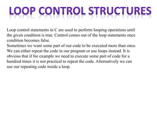 Control Structures in C | PPTX