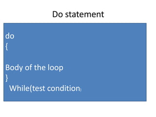 Control Structures in C | PPTX