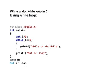 Control Structures in C | PPTX