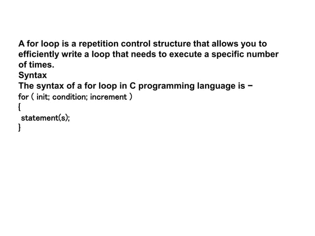 Control Structures in C | PPTX | Programming Languages | Computing