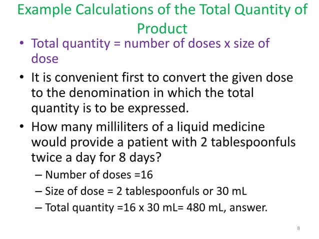 Calculation of Doses | PPTX | Endocrine and Metabolic Diseases ...