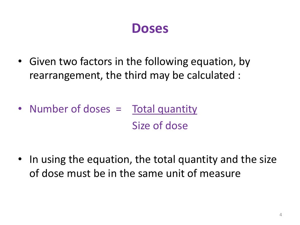 Calculation of Doses