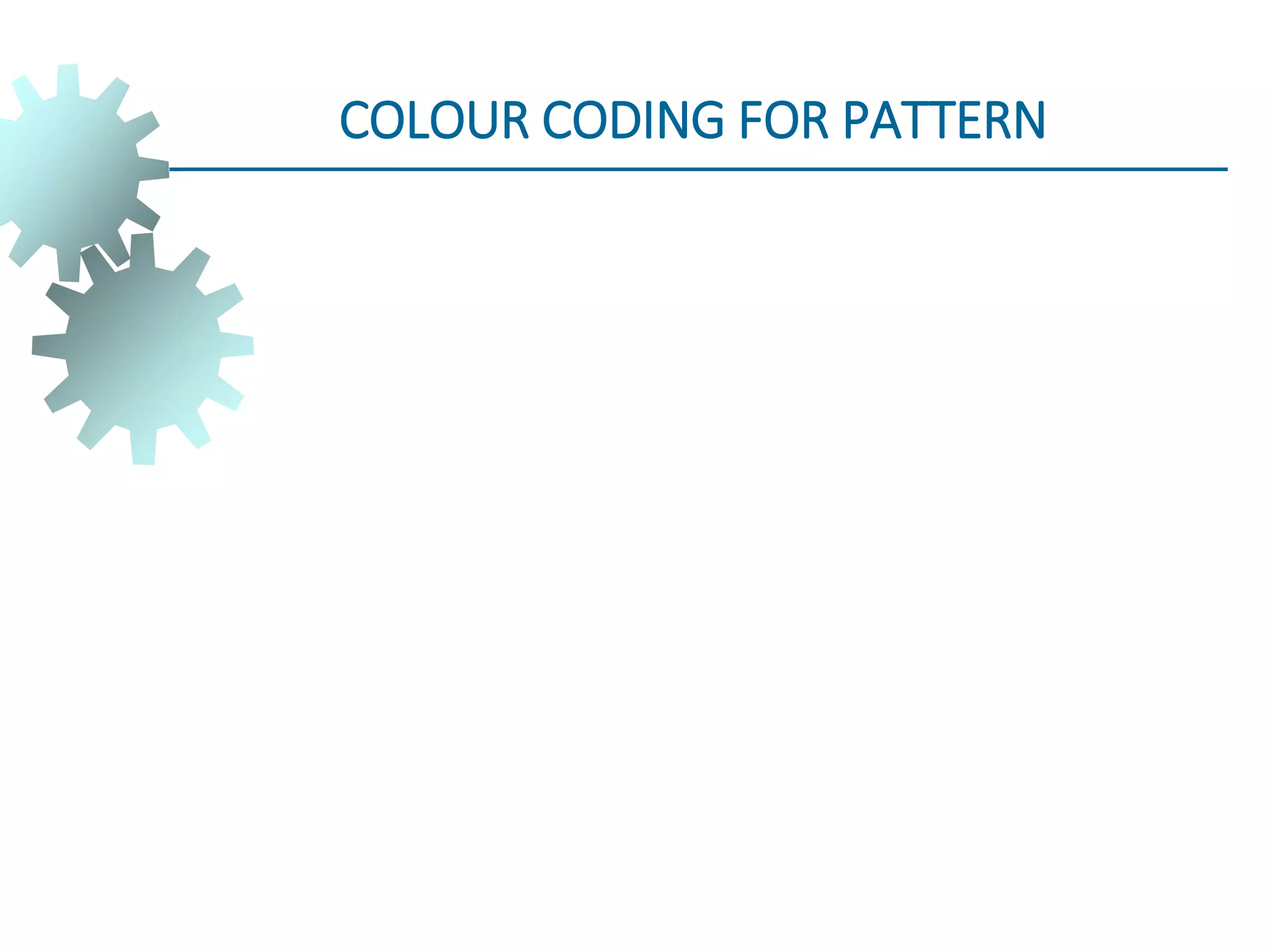 COLOUR CODING FOR PATTERN
 