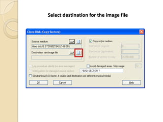 Select destination for the image file
 