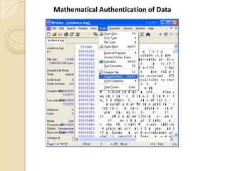 Mathematical Authentication of Data
 