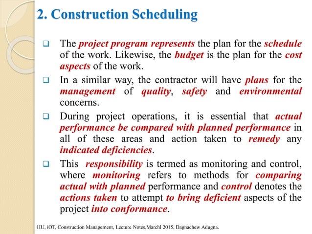 Chapter 3 Construction Planning and Scheduling lect. 3.ppt | Civil ...