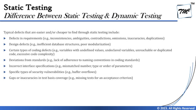 Chapter 3 - Static Testing (Review) V4.0 | PDF | Web Development | Internet