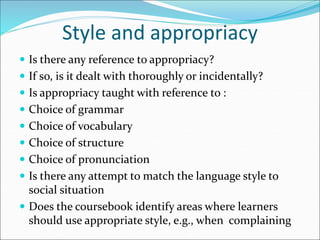 Coursebook Evaluation | PPT