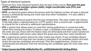 Edexcel A Level Politics: UK Electoral Systems and First-Past-The-Post ...