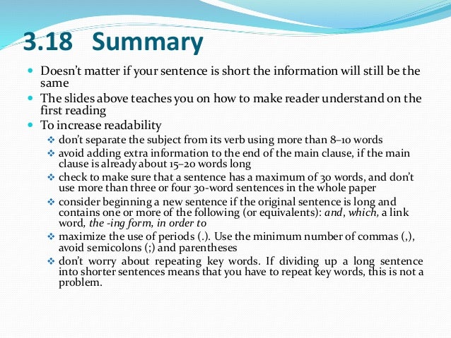 Chapter 3 Breaking Up Long Sentences English For Writing Research Pa
