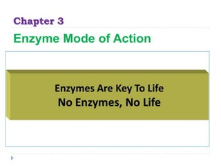 Chapter 3
Enzyme Mode of Action
 