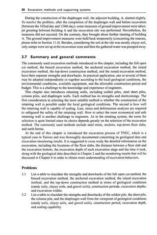 Chapter 3  excavation methods and lateral supporting systems