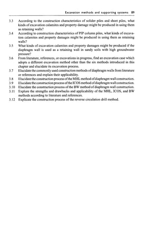 Chapter 3  excavation methods and lateral supporting systems